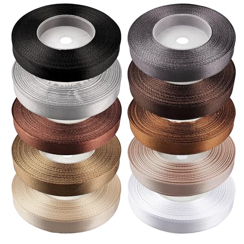 Netuno 10 Stück Satinband Set Brauntöne 12 mm x 32 m Geschenkband Hochzeit Deko Stoffband Schleifen farbig zum Verpacken Dekoration Geschenke Schleifenband elegant bunt Schleifenbänder Satinbänder Netuno 10 Stück Satinband Set Brauntöne 12 mm x 32 m Geschenkband Hochzeit Deko Stoffband Schleifen farbig zum Verpacken Dekoration Geschenke Schleifenband elegant bunt Schleifenbänder Satinbänder von Netuno