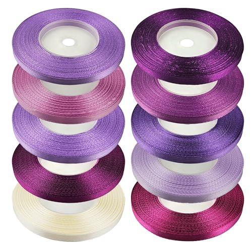 Netuno 10 Stück Satinband Set Violetttöne 6 mm x 32 m Geschenkband Hochzeit Deko Stoffband Schleifen farbig zum Verpacken Dekoration Geschenke Schleifenband elegant bunt Schleifenbänder Satinbänder Netuno 10 Stück Satinband Set Violetttöne 6 mm x 32 m Geschenkband Hochzeit Deko Stoffband Schleifen farbig zum Verpacken Dekoration Geschenke Schleifenband elegant bunt Schleifenbänder Satinbänder von Netuno