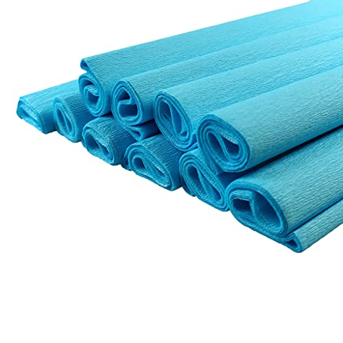 Netuno 10 Rollen Krepp-Papier Hellblau 200 x 50 cm Bastelpapier Krepppapier zum Basteln blaues Krepppapier Bastelkrepp deko krepp Rollen Blautöne crepe paper von Netuno