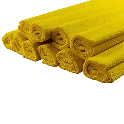 Netuno 10 Rollen Krepp-Papier Gelb 200 x 50 cm Bastelpapier Krepppapier zum Basteln gelbes Krepppapier Gelbtöne Bastelkrepp deko krepp Rollen farbig crepe paper yellow von Netuno