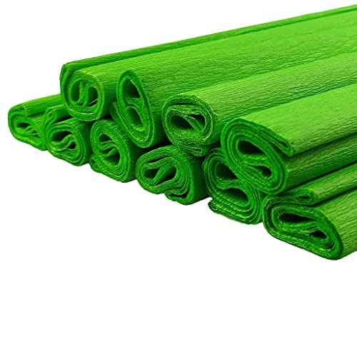 Netuno 10 Rollen Krepp-Papier Hellgrün 200 x 50 cm Bastelpapier Krepppapier zum Basteln grünes Krepppapier Bastelkrepp deko krepp Rollen Grüntöne crepe paper green von Netuno