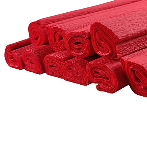 Netuno 10 Rollen Krepp-Papier Rot 200 x 50 cm Bastelpapier Krepppapier zum Basteln rotes Krepppapier Rottöne Bastelkrepp deko krepp Rollen rot crepe paper red von Netuno