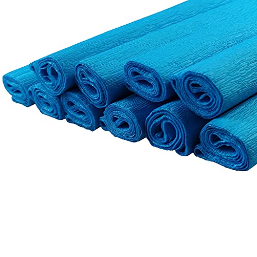 Netuno 10 Rollen Krepp-Papier Türkis 200 x 50 cm Bastelpapier Krepppapier zum Basteln farbiges Krepppapier Bastelkrepp deko Krepp bunte Rollen crepe paper von Netuno