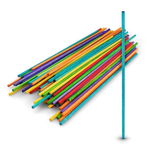 Netuno 100 Stück bunte Holzstäbchen rund 15 cm runde Eisstiele Holz bunt farbige Holz-Eisstiele zum Basteln Bauen Dekorieren Bastelhölzer sortierte Farben Bastelholz Stäbe farbig Holzstiele rund Netuno 100 Stück bunte Holzstäbchen rund 15 cm runde Eisstiele Holz bunt farbige Holz-Eisstiele zum Basteln Bauen Dekorieren Bastelhölzer sortierte Farben Bastelholz Stäbe farbig Holzstiele rund von Netuno