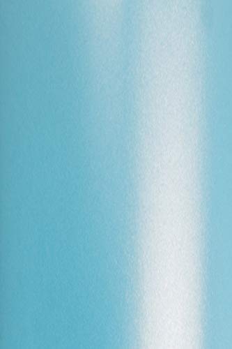 Netuno 100x Bastel-Karton Perlmutt-Blau DIN A4 210x 297 mm 250g Aster Metallic Blue Perlmuttpapier Farbpapier metallisch glänzend Perl-Glanz-Karton Perlmuttglanz zum Basteln Schimmerpapier farbig von Netuno
