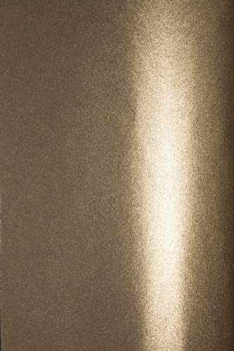 Netuno 100x Bastelkarton Perlmutt-Braun DIN A4 210x 297 mm 250g Aster Metallic Club Gold Perl-Glanz-Karton metallisch glänzend Perlmuttglanz Papier zum Basteln Dekorieren Dekorpapier Schimmer von Netuno