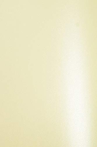 Netuno 100x Bastelkarton Perlmutt-Creme DIN A4 210x 297 mm 300g Aster Metallic Cream Perlmuttkarton doppelseitig glänzend Glanzkarton Creme für Hochzeit Geburtstag Taufe Karten von Netuno