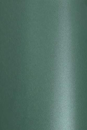 Netuno 100x Bastelkarton Perlmutt-Dunkel-Grün DIN A4 210x 297 mm 280g Aster Metallic Green Perlmutt-Karton Grüntöne Pearlkarton Perlglanz-Bastel-Karton Perlmutt-Glanz Papier zum Basteln von Netuno