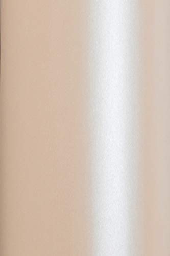 Netuno 100x Bastelkarton Perlmutt-Lachs-Farbe DIN A4 210x 297 mm 250g Aster Metallic Salmon Perlmuttkarton Feinkarton Bastelpapier glänzend für Hochzeit Geburtstag Weihnachten Taufe von Netuno