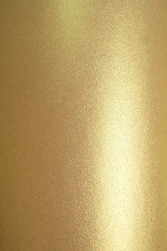 Netuno 100x Bastelkarton Perlmutt-Rustikal-Gold DIN A4 210x 297 mm 300g Aster Metallic Rustic Gold Goldkarton A4 für Hochzeitskarten Einladungskarten Visitenkarten Geburtstagskarten von Netuno