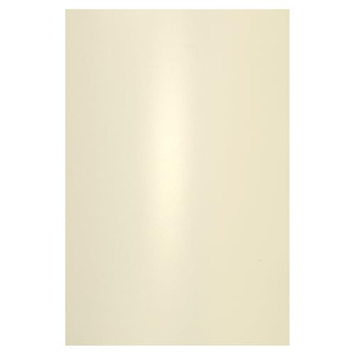 Netuno 100x Bastelkarton Perlmutt Vanille DIN A4 21 x 29,7 cm 250g Aster Metallic Gold Ivory Perlmuttkarton farbig metallic glänzend Feinkarton schimmernd für Einladungskarten basteln von Netuno