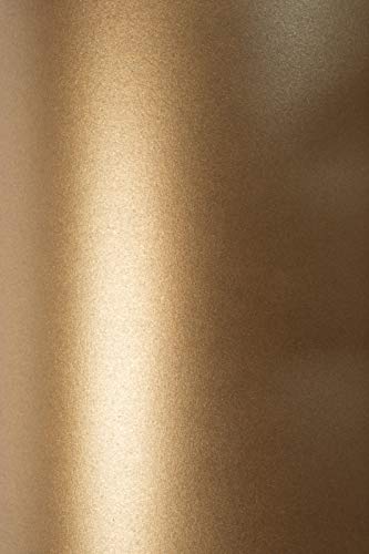 Netuno 100x Fein-Papier Perlmutt-Braun DIN A5 148x 210 mm 125g Sirio Pearl Fusion Bronze Glanzpapier schimmernd Perlglanz Papier mit Perlmutt-Effekt Bastel-Papier Perlmuttschimmer hohe Qualität von Netuno