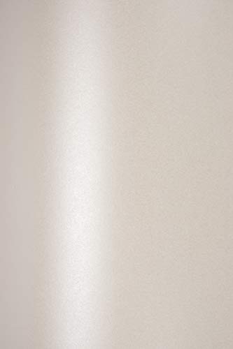 Netuno 100x Feinkarton Perlmutt- Creme DIN A4 210x 297 mm 230g Sirio Pearl Oyster Shell Glanz Karton doppelseitig schimmernd Perlglanz Metallic-Effekt Ecru Perlmuttglanz-Karton edel von Netuno