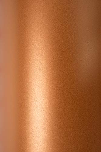 Netuno 100x Feinpapier Perlmutt-Kupferrot DIN A4 210x 297 mm 125g Sirio Pearl Copperplate Glanzpapier zum Basteln und Dekorieren Bastelpapier metallic für Einladungs-Karten edel von Netuno