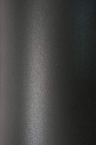 Netuno 100x Perlglanz-Karton Perlmutt-Schwarz DIN A4 210x 297 mm 230g Sirio Pearl Coal Mine Fein-Karton glänzend Effekt-Karton Perlmutt Karton hochwertig für Einladungen Dekoration von Netuno
