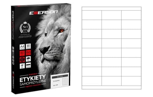 Netuno 100x Universal Etiketten DIN A4 (24 Etiketten 70x33,8 mm pro Bogen) 2400 Versandetiketten Blanko Etiketten auf Bogen weiß rechteckige Etiketten zum individuellen Bedrucken von Netuno