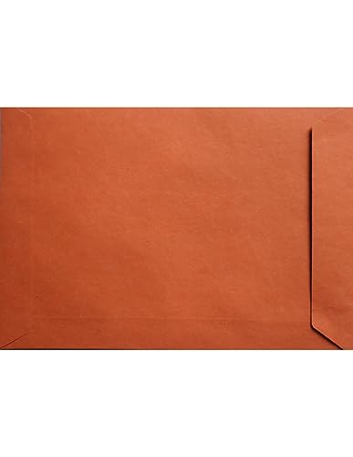 Netuno 100x Versandtasche DIN C5 Orange 162 x 229 mm 110g Design Eko Briefkuvert groß a5 Briefumschlag Öko Papier farbige Versandtasche Papierbriefumschlag groß ohne Fenster Recycling Briefkuvert c5 von Netuno
