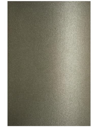 Netuno 10x Bastelpapier Perlmutt Graphit-Grau DIN A4 21 x 29,7 cm 120g Curious Metallics Ionised Perlglanzpapier farbig bedruckbar glänzend Effektpapier für Einladungen Basteln Deko von Netuno