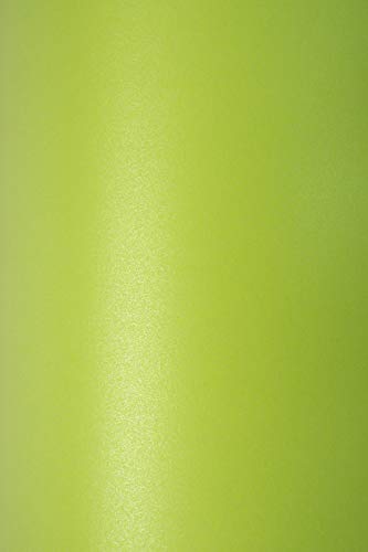 Netuno 10x Feinkarton Perlmutt- Grün DIN A5 148x 210 mm 300g Sirio Pearl Bitter Green Glanz Karton doppelseitig schimmernd Perlglanz Metallic-Effekt Perlmuttglanz-Karton edel von Netuno