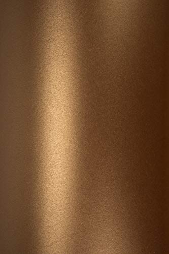 Netuno 10x Perlmutt-Altgold Glanzpapier DIN A5 210 x 148 mm 120g Majestic Casino Gold goldenes Bastelpapier glänzend metallic Effekt-Papier Perlglanz für Hochzeit Geburtstag Taufe Weihnachten von Netuno