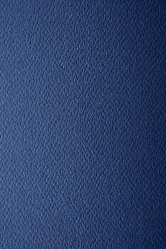 Netuno 10x Tonkarton Indigo-Blau einseitig strukturiert DIN A4 210x 297 mm 220g Prisma Indaco Fotokarton mit Struktur Karten-Karton mit Textur farbig A4 Bastel-Karton bunt strukturiert Bastelkarton von Netuno
