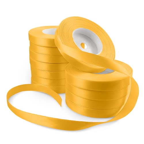 Netuno 12x Satinband Sonnengelb 12 mm x 32 m Schleifenband Geschenkband Dekoband Stoffband bunt Satinrolle farbig Bänder zum Dekorieren für Hochzeit Taufe Geburtstag Weihnachten Ostern Geschenk Netuno 12x Satinband Sonnengelb 12 mm x 32 m Schleifenband Geschenkband Dekoband Stoffband bunt Satinrolle farbig Bänder zum Dekorieren für Hochzeit Taufe Geburtstag Weihnachten Ostern Geschenk von Netuno