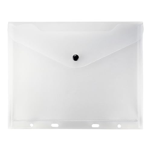 Netuno 1x Dokumententasche PP A5 transparent Weiß Umschlagmappe mit Lochrand Dokumentenmappe Aktenhülle mit Druckknopf Dokumentenhülle mit Klappe Aufbewahrungstasche Plastikbrieftasche Sammelmappe Netuno 1x Dokumententasche PP A5 transparent Weiß Umschlagmappe mit Lochrand Dokumentenmappe Aktenhülle mit Druckknopf Dokumentenhülle mit Klappe Aufbewahrungstasche Plastikbrieftasche Sammelmappe von Netuno