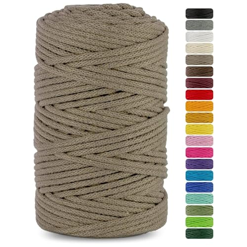 Netuno 1x Makramee-Garn Dunkelbeige 5 mm 200 m Baumwollkordel mit Polyesterkern Kordel aus Baumwolle Kordelband Naturkordel Baumwollgarn für Makramee Basteln Garn dick Kordel Makramee Cotton Cord Netuno 1x Makramee-Garn Dunkelbeige 5 mm 200 m Baumwollkordel mit Polyesterkern Kordel aus Baumwolle Kordelband Naturkordel Baumwollgarn für Makramee Basteln Garn dick Kordel Makramee Cotton Cord von Netuno