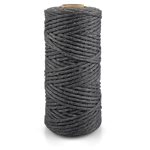Netuno 1x Makramee Garn Dunkelgrau 3 mm 100 m einfach gedreht Baumwollkordel Kordelband Naturkordel Bunte Baumwoll-Bastelschnur für Makramee Garn Kordel Makramee farbig Twisted Macrame Cord Cotton Netuno 1x Makramee Garn Dunkelgrau 3 mm 100 m einfach gedreht Baumwollkordel Kordelband Naturkordel Bunte Baumwoll-Bastelschnur für Makramee Garn Kordel Makramee farbig Twisted Macrame Cord Cotton von Netuno