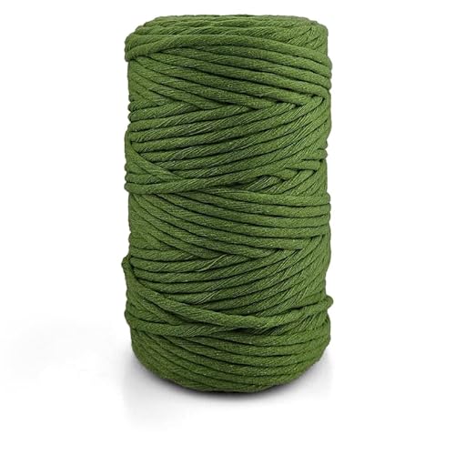 Netuno 1x Makramee Garn Kiwi 5 mm 100 m gedreht Baumwolle Kordel Textilgarn Kordelband Naturgarn Baumwollgarn Dekoschnur Makrameeschnur Baumwolle Baumwollschnur Makramee Seil Baumwolle von Netuno