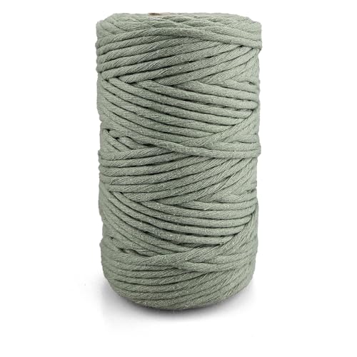 Netuno 1x Makramee Garn Salbeigrün 5 mm 100 m gedreht Baumwolle Kordel Textilgarn Kordelband Naturgarn Dekoschnur Baumwollschnur Seil von Netuno