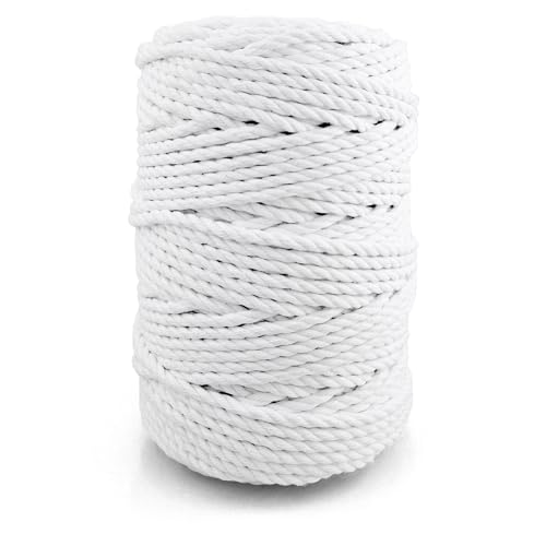 Netuno 1x Makramee-Garn Weiß 5 mm 100 m dreifach gedreht Kordel Band Baumwolle Textilgarn Naturbaumwolle Garn für Makramee Schnur Baumwollkordel Dekoschnur farbig Makramee-Schnüre 3PLY Netuno 1x Makramee-Garn Weiß 5 mm 100 m dreifach gedreht Kordel Band Baumwolle Textilgarn Naturbaumwolle Garn für Makramee Schnur Baumwollkordel Dekoschnur farbig Makramee-Schnüre 3PLY von Netuno