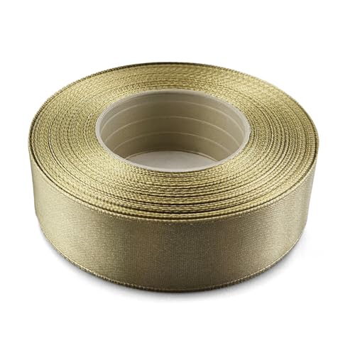 Netuno 1x Satinband Cognac 25 mm x 32 m Geschenkband Hochzeit Deko elegantes Stoffband Schleifen zum Verpacken Dekoration Geschenke Schleifenband bunt Schleifenbänder Satinbänder silk ribbon von Netuno