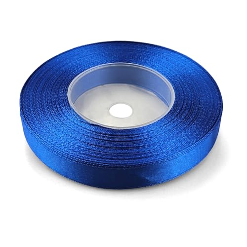 Netuno 1x Satinband Dunkelblau 12 mm x 32 m Schleifenbänder bunt Geschenkbänder farbig Dekobänder Stoff Geschenk Schleife Satinrolle Polyester Soffbänder Blautöne Bänder farbig von Netuno