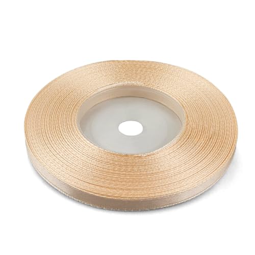 Netuno 1x Satinband Mandel 6 mm x 32 m Schleifenband Geschenkband Dekoband Stoffband bunt Satinrolle farbig Bänder zum Dekorieren für Hochzeit Taufe Geburtstag Weihnachten Ostern Geschenk von Netuno