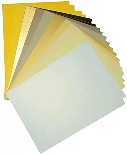 Netuno 20 Blatt Farb-Papier-Set in Gelb DIN A4 210×297 mm buntes Papier Gelbtöne Bastel-Papier-Set für Collagen Scrapbooking Origami Schultüten Fotoalben Gruß-Karten Tonpapier Set von Netuno