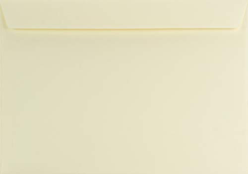 Netuno 200x Elfenbein DIN C4 Brief-Umschläge ohne Fenster 229x 324 mm gerade Klappe 120g Olin große Brief-Kuverts cremefarben Geschäfts-Umschläge A4 Maxibrief Briefhüllen Versandtaschen groß von Netuno