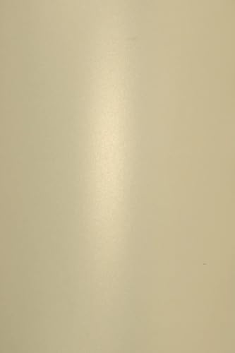 Netuno 20x Bastelpapier Perlmutt Vanille DIN A4 21 x 29,7 cm 120g Aster Metallic Gold Ivory edles Papier bunt schimmernd Metallic-Effekt Glanzpapier für Hochzeit Geburtstag Weihnachten Taufe von Netuno