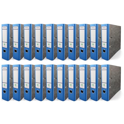 Netuno 20x Ordner Aktenordner 2-Ringordner Ekobox marmoriert blau folder organiser 75mm A4 breit aus Pappe Karton für Büro Regal Mappen office Schreibtisch Netuno 20x Ordner Aktenordner 2-Ringordner Ekobox marmoriert blau folder organiser 75mm A4 breit aus Pappe Karton für Büro Regal Mappen office Schreibtisch von Netuno