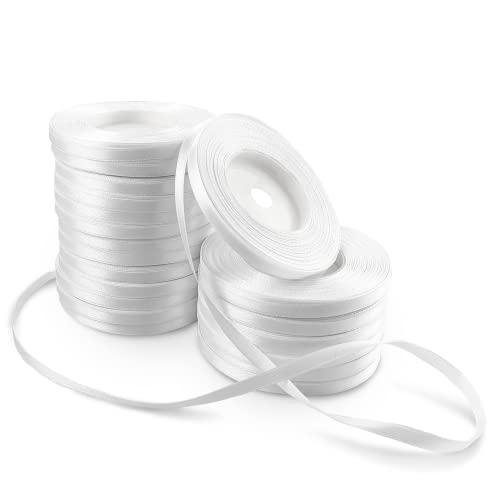 Netuno 20x Satinband Weiß 6 mm x 32 m Schleifenband weißes Geschenkband Dekoband Stoffband bunt Satinrolle weißes Satinband weiße Schleife Hochzeit Taufe Geburtstag Weihnachten Ostern Geschenk Netuno 20x Satinband Weiß 6 mm x 32 m Schleifenband weißes Geschenkband Dekoband Stoffband bunt Satinrolle weißes Satinband weiße Schleife Hochzeit Taufe Geburtstag Weihnachten Ostern Geschenk von Netuno