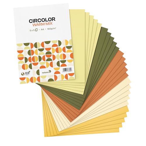 Netuno 25 Blatt Bastelkarton warme Farben DIN A4 210x 297 mm 160g Circolor Farben Mix farbig sortiert Farbkarton A4 Tonpapier farbig Buntpapier Umwelt bedruckbar Öko-Karton Netuno 25 Blatt Bastelkarton warme Farben DIN A4 210x 297 mm 160g Circolor Farben Mix farbig sortiert Farbkarton A4 Tonpapier farbig Buntpapier Umwelt bedruckbar Öko-Karton von Netuno