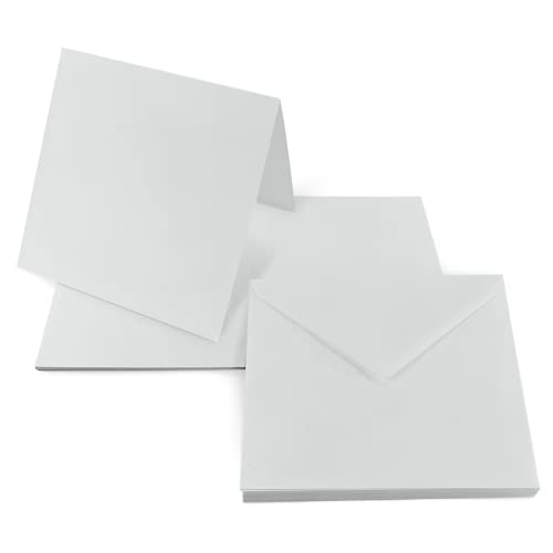Netuno 25 Klapp-Karten blanko mit Briefumschlag Doppelkarten Grau + 25 quadratische Umschläge 14 x 14 cm Rainbow Karten Set mit Kuvert Papeterie quadratisch Kartenrohlinge farbig von Netuno