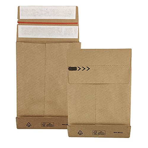 Netuno 25x Braun Versandbeutel aus Kraftpapier DIN C5 162× 229x 40 mm 126g Kapazität Versandtasche mit 2 Klebestreifen und Perforation Retouren- Versandbeutel Warensendung Umschlag von Netuno