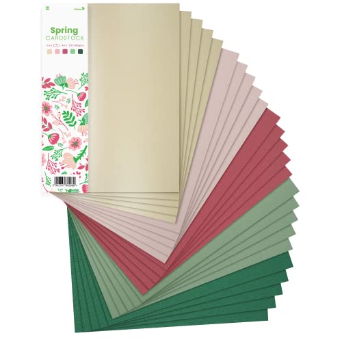 Netuno 25x Kreativ-Karton Frühling DIN A4 210 × 297 mm 5- farbig sortiert Fotokarton Mix buntes Blätter-Set Kartenset Tonzeichen-Karton Bastelkarton farbig Blankokarten DIY Kartenset Papier-Mix-Set von Netuno