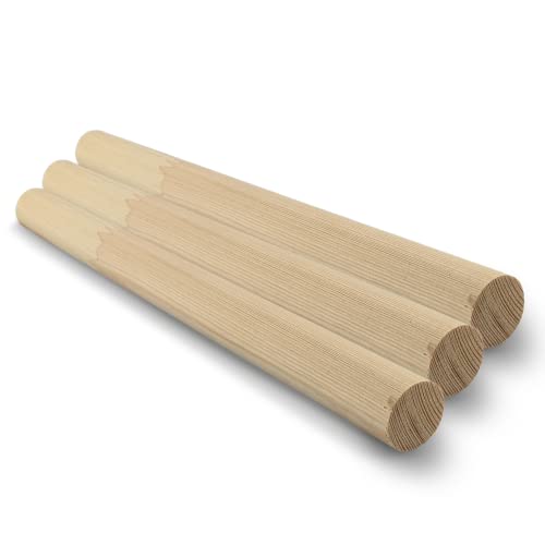 Netuno 3 Stück Makramee Holzstab 30 cm Durchmesser 25 mm Holzstäbchen rund zum Basteln Dekorationen DIY-Holz Stock Rundholzstab Bastelhölzer Stöcke Makramee Zubehör Holzstäbe Boho Home Decor Macrame von Netuno