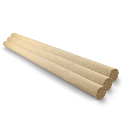 Netuno 3 Stück Makramee Holzstab 50 cm Durchmesser 25 mm Holzstäbchen rund zum Basteln Dekorationen DIY-Holz Stock Rundholzstab Bastelhölzer Stöcke Makramee Zubehör Holzstäbe Boho Home Decor Macrame von Netuno