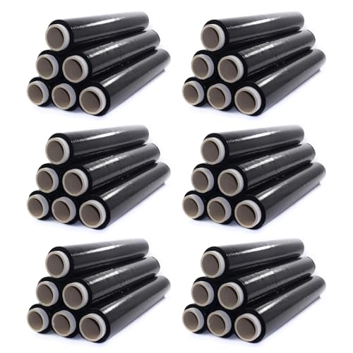 Netuno 36 Rollen Stretchfolie Schwarz 23my 500 mm 1,5 kg Folie Polyethylen Cast-Film Plastikfolie Einpackfolie Umzugsfolie Verpackungsfolie Hand-Folie von Netuno