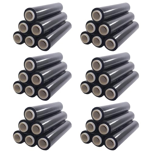 Netuno 36 Rollen Stretchfolie Schwarz 23my 500 mm 2,5 kg Folie Polyethylen Cast-Film Plastikfolie Einpackfolie Umzugsfolie Verpackungsfolie Hand-Folie von Netuno