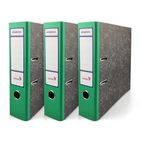 Netuno 3x Ordner Aktenordner 2-Ringordner Ekobox marmoriert grün folder organiser 75mm A4 breit aus Pappe Karton für Büro Regal Mappen office Schreibtisch Netuno 3x Ordner Aktenordner 2-Ringordner Ekobox marmoriert grün folder organiser 75mm A4 breit aus Pappe Karton für Büro Regal Mappen office Schreibtisch von Netuno