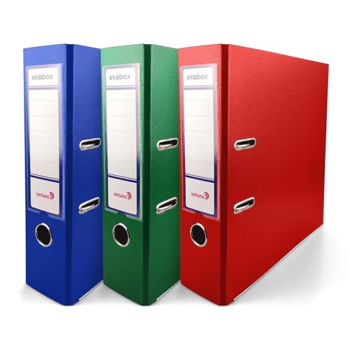Netuno 3 Stück Ring-Ordner Blau Rot Grün DIN A4 Ekobox 2-Ring-Mechanik 8cm Ringbuch a4 2 Ringe Plastikordner bunt Ordner Schule Büro Studium Dokumentenordner Pappordner office folder Netuno 3 Stück Ring-Ordner Blau Rot Grün DIN A4 Ekobox 2-Ring-Mechanik 8cm Ringbuch a4 2 Ringe Plastikordner bunt Ordner Schule Büro Studium Dokumentenordner Pappordner office folder von Netuno